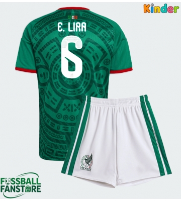 Mexiko Erik Lira #6 Replik Heimtrikot Kinder WM 2026 Kurzarm (+ Kurze Hosen)